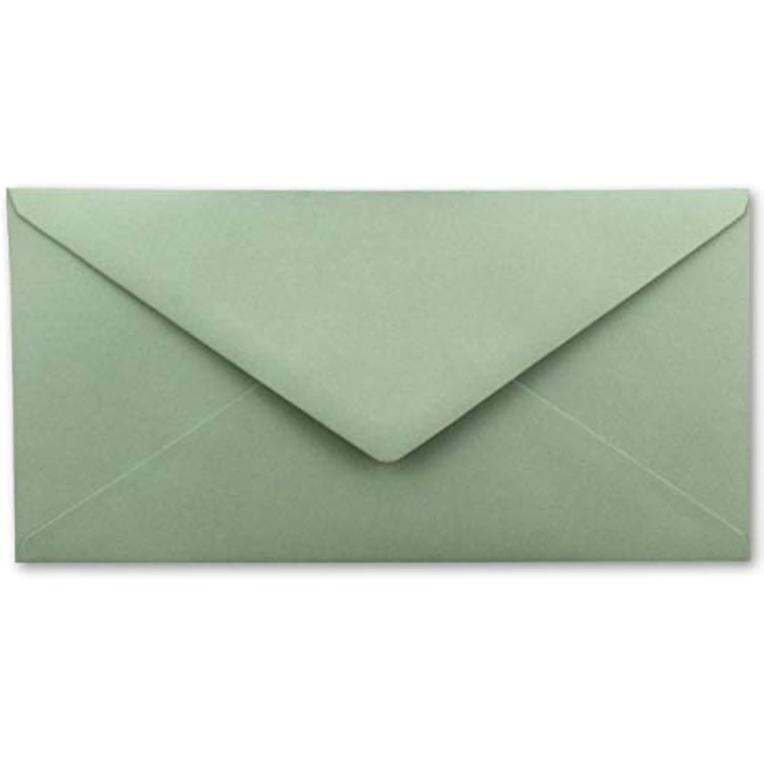 100 envelopes DIN long - Eucalyptus (green) with gold metallic inner lining - 110 x 220 mm - wet glue - festive envelopes for Christmas