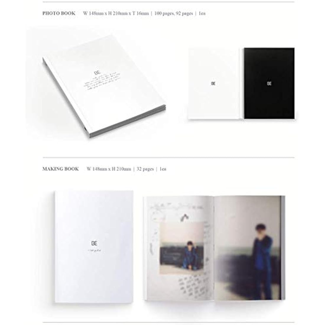 BTS BE Deluxe Edition Limited Album Preorder CD+Poster on Pack+Photobook+Making Book+Lyric Poster+Photocard+Polaroid Photocard+Photo Frame+Postcard+(Extra BTS 6 Photocards+1 Double-Sided Photocard)