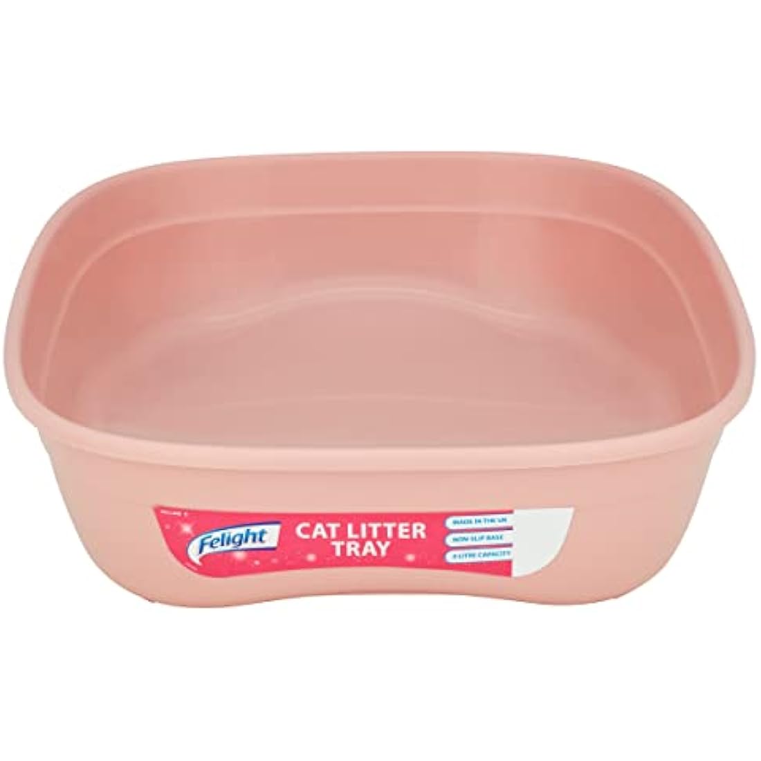 Felight Cat Litter Tray - Easy to Clean and Suitable for Kittens, Non-Slip Base, Made in the UK, Assorted Colours (42cm)