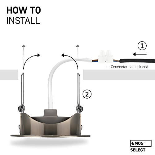 EMOS Bathroom Spot Lights Ceiling LED Waterproof IP44 | Spotlight 5W, 370lm, 3000K Warm White, 220-240V Powered | Pack of 12 recessed LED Downlights
