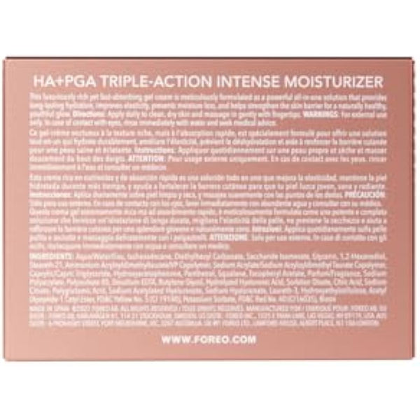 FOREO SUPERCHARGED HA+PGA Triple Action Intense Face Moisturiser - Wrinkle Day Cream for Face - Hyaluronic Acid & Squalane - Vegan - Cruelty & Gluten Free - Clean Skincare - 50ml