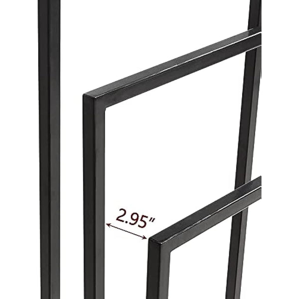 DUMEE Freestanding Towel Holder with 3 Towel Stands Rail for Bathroom Accessories Organizer, Bath & Hand Towels Storage, Black