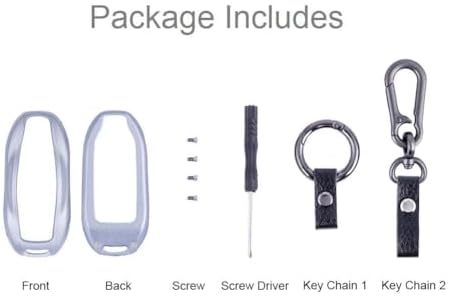 Premium Tesla Key Fob Cover for Model S & Model 3/Model X - Aircraft Aluminum Flip Key Protection Case with Leather Keychain - Keyfob Holder Compatible with Tesla