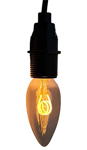 greenandco E14 C35 LED Vintage Filament Bulb Silver Grey 2W 70lm 1800K Extra Warm White 360 230V, no Flicker, not dimmable, 10-Pack