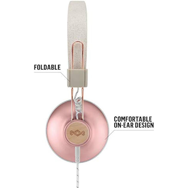 House of Marley Positive Vibration 2 - Foldable Headphones, Comfortable Design, Noise Isolation, Premium Sound 40 mm Driver, Microphone, Woven Cables, Sustainable Materials, Copper