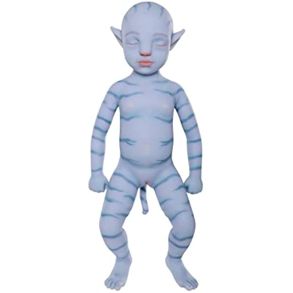 Farious 46cm Full Silicone Reborn Baby Doll Blue Avatar Silicone Baby Doll Looks Real Baby Doll (Girl)