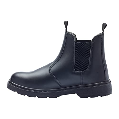 Blackrock Dealer Work Safety Boots, Steel Toe Cap, Chelsea Boots, Mens Womens Ladies, Safety Shoes, Gardening, Black, Horse Riding, Yard, Slip On Shoes, Lightweight - Size 9