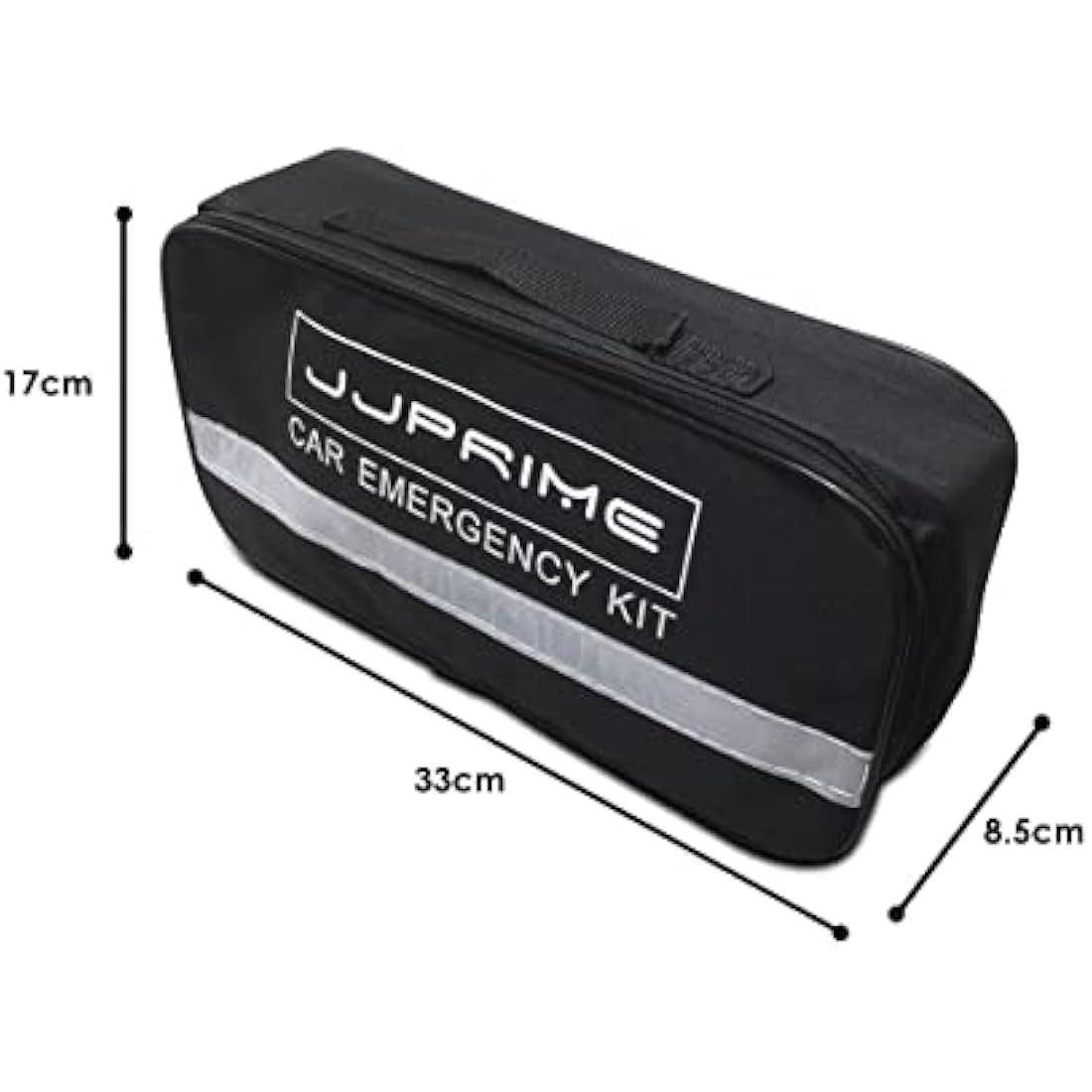 JJOnlineStore 12-in-1 Car Driving Safety Emergency Kit EU Vehicle Repair Essentials Travel Tool Storage Case, Warning Triangle, First Aid Kit - European Driving Kit, 12 Pcs (Black)