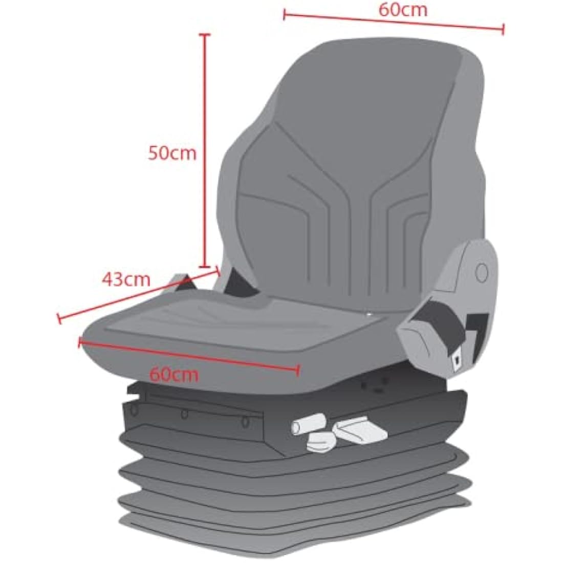 TOWN & COUNTRY COVERS | Universal Tractor Seat Cover, Plant Hire Seat Cover, Standard & Large Size, Heavy Duty, Fast & Easy To Fit, Waterproof, Armrest & Headrest Slots (Black, Standard)