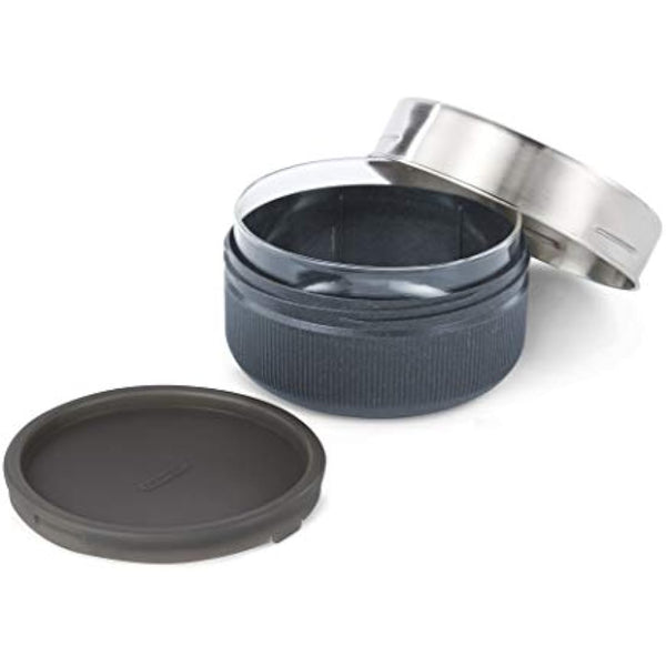 Black+Blum Bowl | Leakproof Meal Prep Lunch Box Food Container, Glass, stainless steel, polypropylene with wood fibre and silicone, Slate, 750 ml/ 25 fl oz