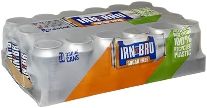 IRN-BRU Sugar-Free Diet, 24 Pack Zero No Sugar & Low Calorie Fizzy Drinks Multipack Cans - 24 x 330ml Cans