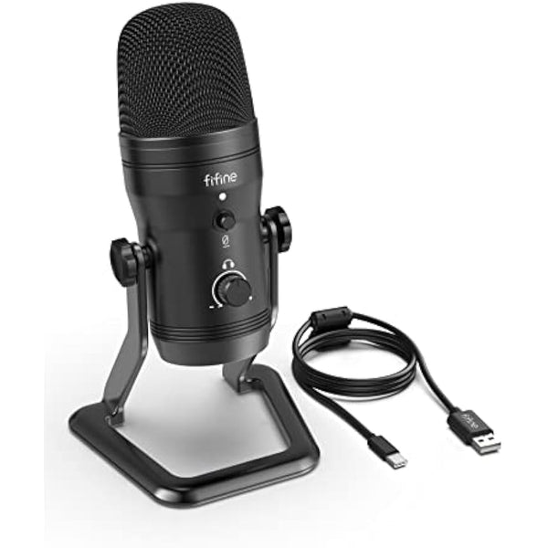 FIFINE Podcast Microphone Four Pickup Patterns USB Mic with Mute Button, Gain Knob& Monitoring Headphone Jack Computer Mic for Recording Instruments, YouTube, Gaming, Voice-Over,Vocal,Stream-K690