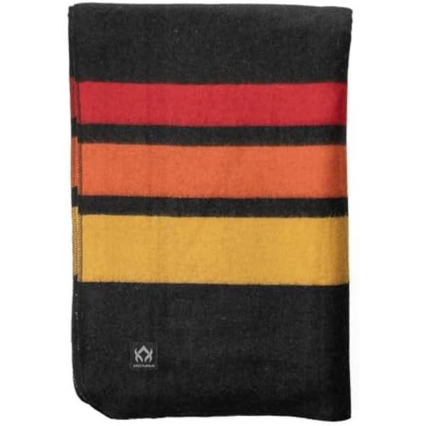 Arcturus Rainier Wool Blanket - 4.5lbs Warm, Heavy, Washable, Large | Great for Camping, Outdoors, Survival & Emergency Kits (Sunset Peak)