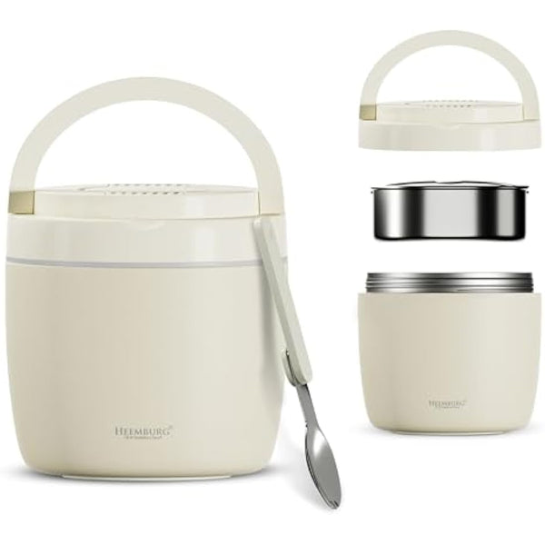 Heemburg Thermal Food Flask Jar Lunch Box Stainless Steel Insulated Double Wall Thermo Container for Meals, Soup or Fruit, for Office and Outdoors