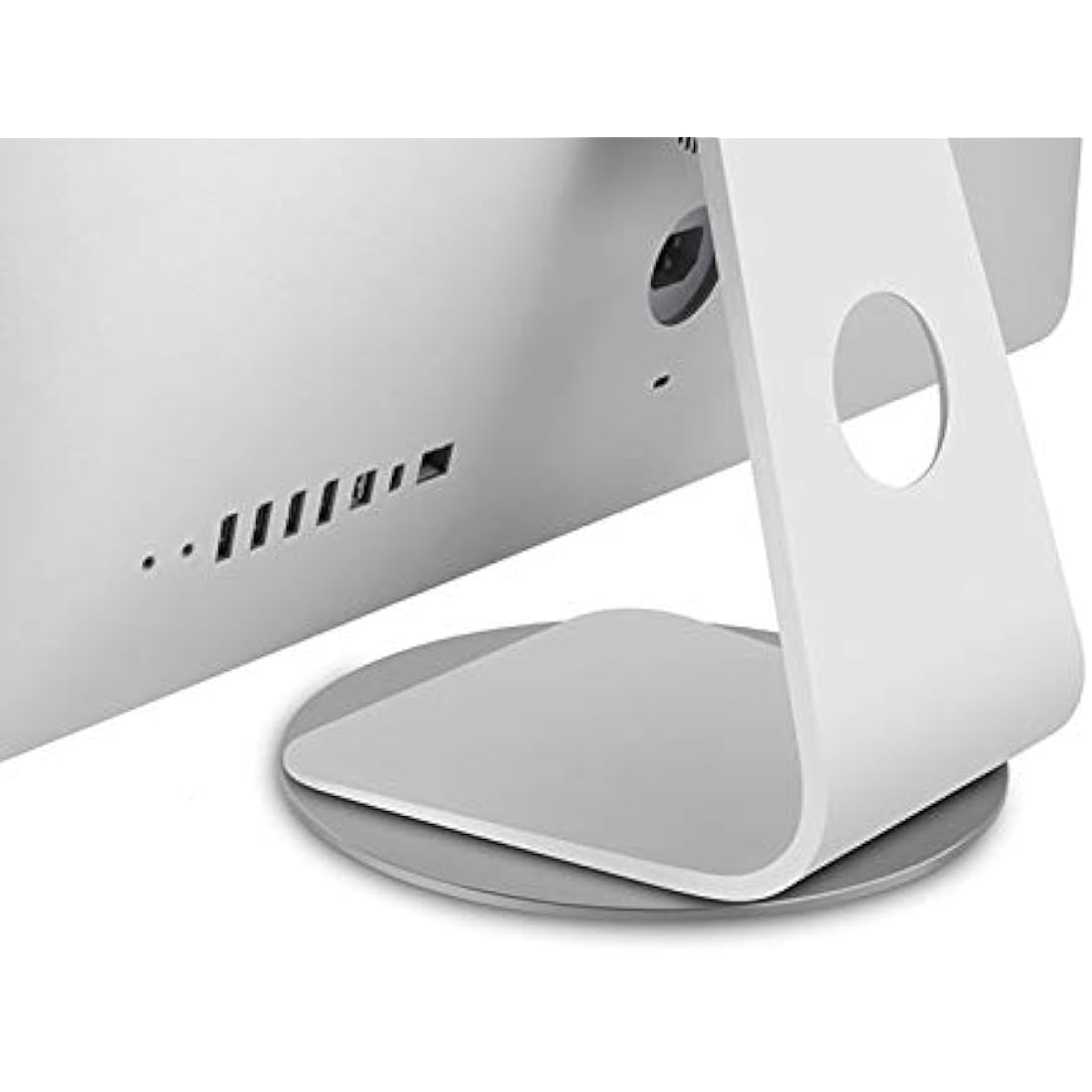 360° Rotation Monitor Swivel Base, Silver Aluminum Alloy Computer Screen Monitor Turntable Stand, Rotating Swivel Base for Disply Rotating Mount