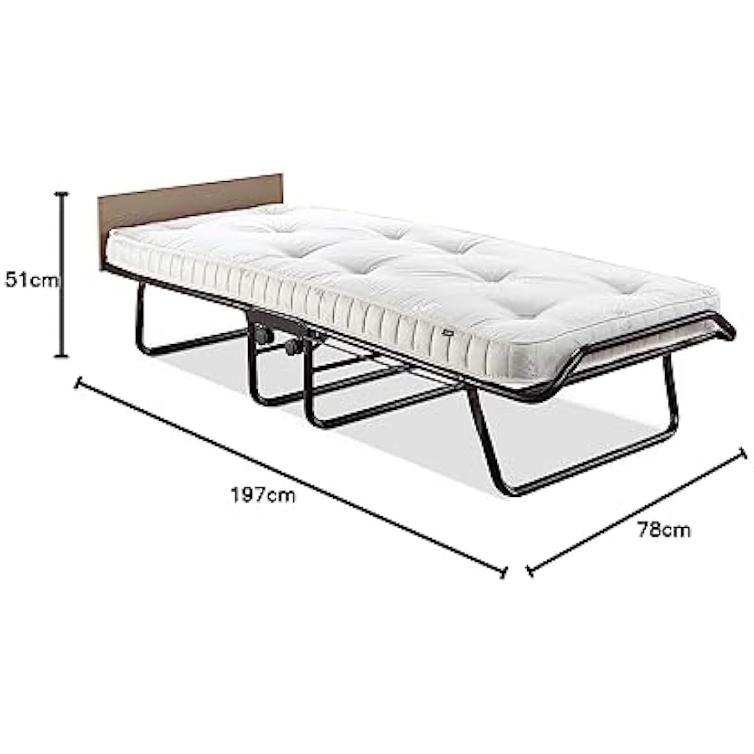 Jay-Be Supreme Folding Bed with Micro e-Pocket Sprung Mattress and Automatic Folding Legs, Compact, Single, Black