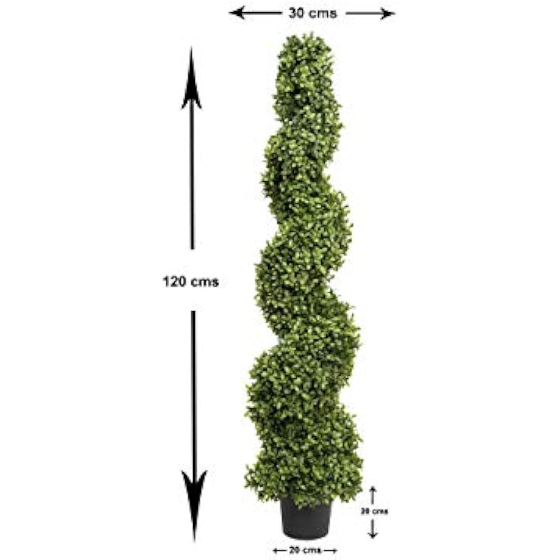 2x Artificial Spiral Boxwood Topiary Trees | Realistic Artificial Design | UV Protected for Outdoor Use | Indoor and Outdoor Use | Elegant Decoration (4ft/120cm), Green