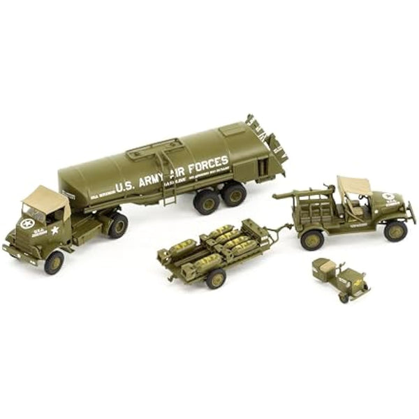 Airfix Model Set - A06304 WWII USAAF 8th Bomber Resupply Set Model Building Kit - Plastic Model Diorama Kits for Adults & Children 8+, Set Includes Sprues & Decals - 1:72 Scale Model