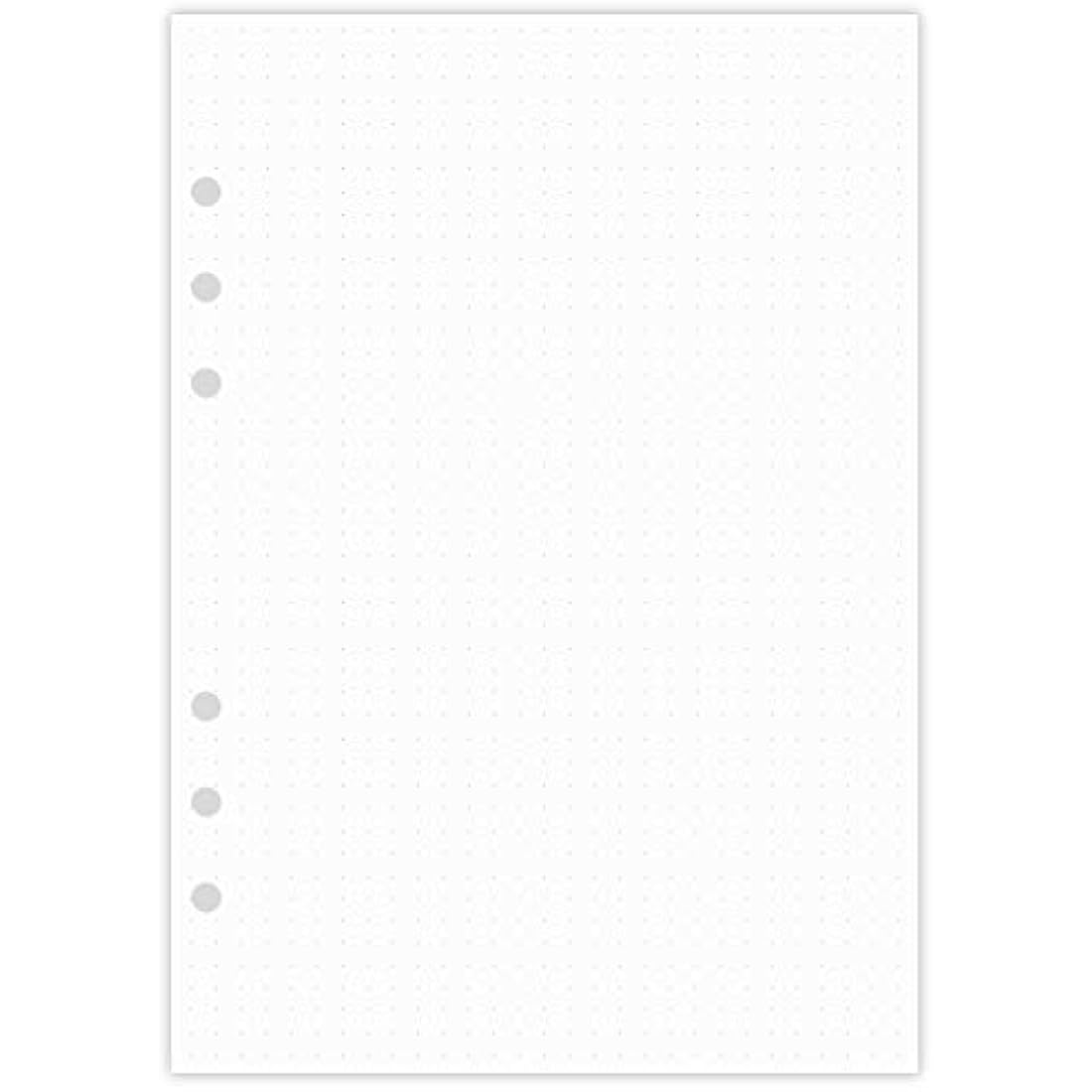 A5 Dotted Refills Paper for Filofax Planner/Binders, 100 Sheets/200 Pages, 100gsm White Paper, 6 Hole Loose Leaf Paper, 14.8x21cm