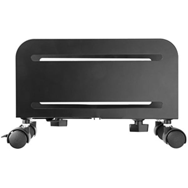 iMount CPU Holder Mobile PC Computer Floor Stand Trolley w/ 4 Wheels, Width Adjustable, in Black
