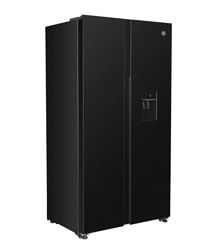 Hoover H-FRIDGE 500 MAXI Freestanding American Fridge Freezer with Water Dispenser, Side by Side, Total No Frost Technology, E Class, 532L Total Capacity, Inox, 91x67x177 cm - HHSBSO6174XWDK-1