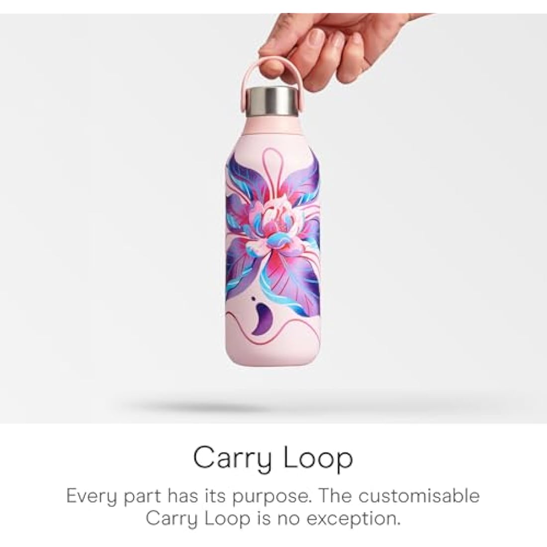 Chilly's Series 2 Water Bottle - Stainless Steel Thermal Bottles with Double Wall Vacuum, Soft Collar & Carry Loop - 24hrs Cold, 12hrs Hot - For Office, Home & Travel - Available in 350ml, 500ml & 1L