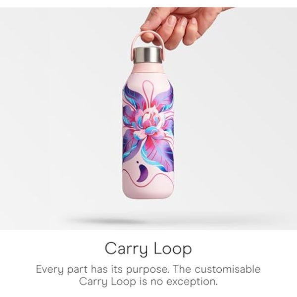 Chilly's Series 2 Water Bottle - Stainless Steel Thermal Bottles with Double Wall Vacuum, Soft Collar & Carry Loop - 24hrs Cold, 12hrs Hot - For Office, Home & Travel - Available in 350ml, 500ml & 1L