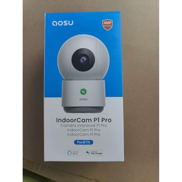 AOSU 2.5K Indoor Camera Wired 5GHz WiFi - Dog Cat Kids & Elderly Monitoring, Plug-In, 24/7 Recording, 360 Pan-Tilt, Two-Way Audio, Alexa Compatible, Dual Band WiFi, Long Range IP Cam