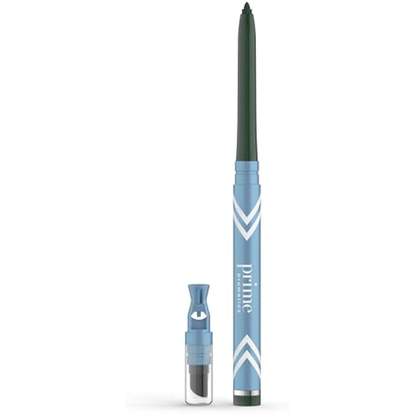 Prime Prometics PrimeEyes Glide Eyeliner for Mature Women – Waterproof, Long-Stay and Mess-Proof – Gel Cream Texture, Discreet Sharpener and Effective Smudger (Emerald)