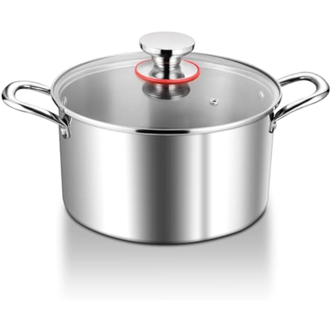 HaWare Stock Pot, 4.5L Tri-Ply Stainless Steel Soup Pot with Visible Lid, 22cm Cooking Stockpot for Induction/Electric/Gas/Ceramic, Healthy & Non Toxic, Easy Clean