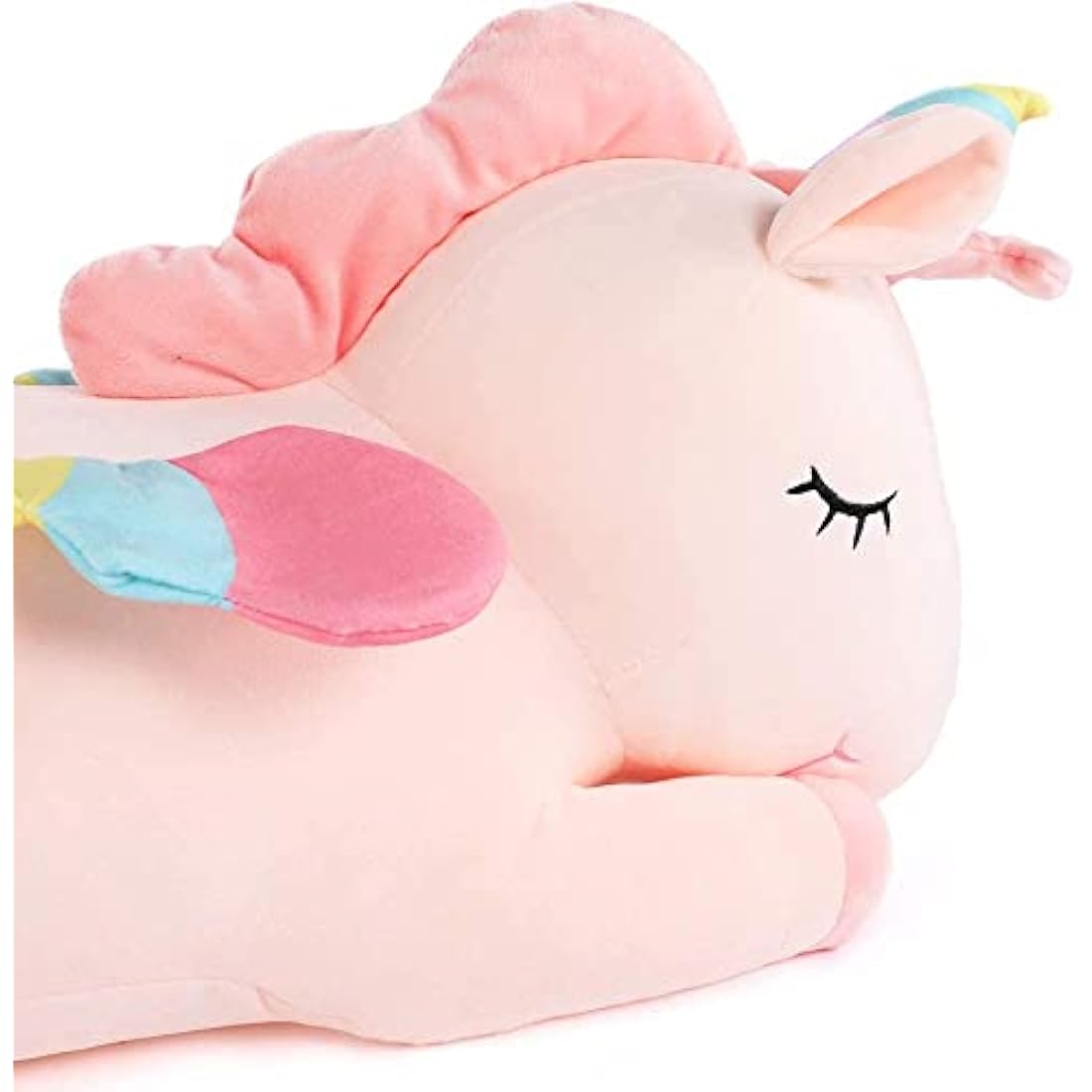 Unicorn Stuffed Animal Toys Cute Soft Unicorn Plush Hugging Pillow with Rainbow Wings Kawaii Toy for Kids Girls(Pink, 30cm/11.8Inch)