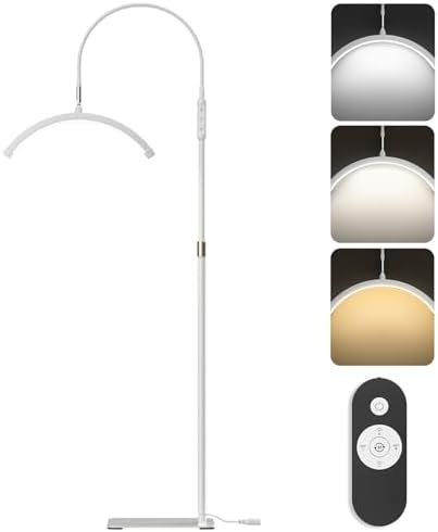 Half Moon Light,Beauty Lamp Floor Standing,Lash Light for Eyelash Extensions,360° Rotating Light Head,3 Color Temperature,Half Moon Ring Lamp for Eyelash Extensions, Tattoo,Skincare Eyebrows.