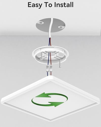 zemty 36W 4200LM 41CM LED Ceiling Light, 3000K/4500K/6500K Bathroom Lights Waterproof, Square Flush Modern Ceiling Lighting for Kitchen Bedroom Living Room Office