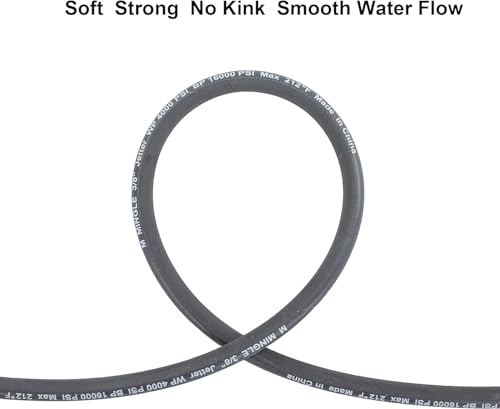 M MINGLE Pressure Washer Jumper Hose, 10 FT Whip Hose for Power Washer, Hose Reel Connector Hose for Pressure Washing with 3/8 Inch Quick Connect