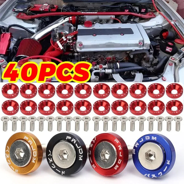 JDM Fender Washers M6 Bolt Set Car Modification Gasket Screw Fender Bumper Engine Aluminum Concave Screws Hex Fastener for Honda