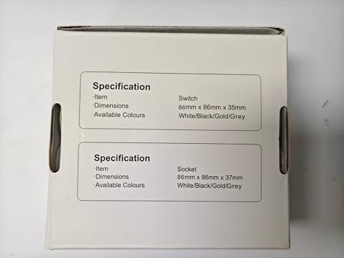 BSEED Double Socket 13A with LED Indicator, Double Switched Wall Socket 2 Gang UK Standard, Electric Switched Plug Power Wall Outlet with Glass Panel, Grey