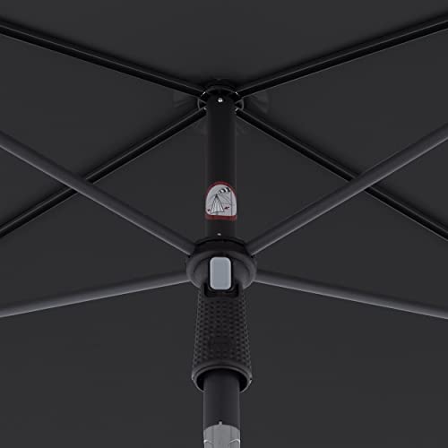 Doppler Rethink Parasol 180 x 120 cm in Dark Grey - Rectangular for Balcony and Patio - Sustainable Umbrella - Balcony Parasol with Hand Opener - With