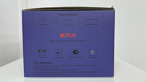 Projector-4K [Built-in mainstream apps/AI Movin 1.0 System/Fits DoIby Audio/E-Focus] 30000 Lumen Native 1080P Outdoor-Projector with WiFi 6 and Bluetooth, Lisowod Smart Portable Proyector with HDR10+