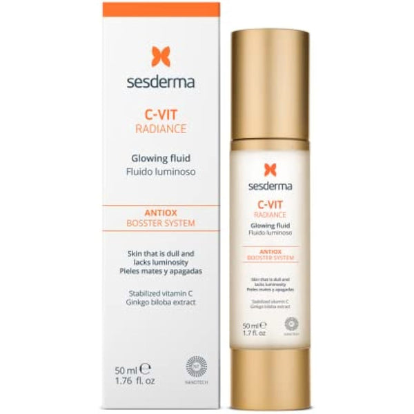Sesderma C-Vit Radiance Glowing Fluid 50ml - Daily Vitamin C Serum for Face - Anti-Wrinkle & Radiance Uplift - Ideal for Combination Skin with Nanotech Technology