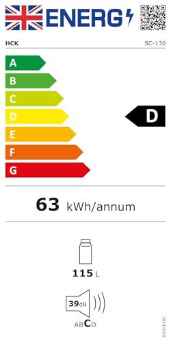 HCK 48L Mini Fridge with Glass Door, 0-15°C Cooling Zone and 2 Shelves, Compact Beverage Refrigerator Cooler for Bar and Living Room