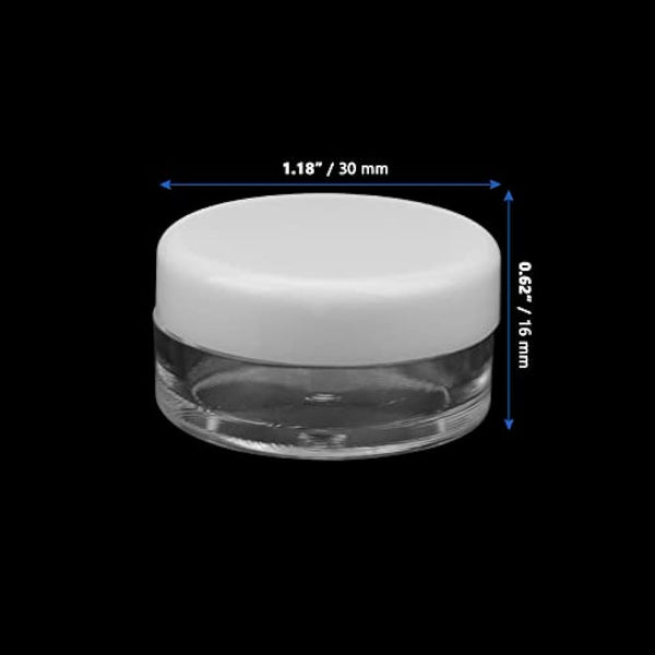 MANCHAP 120 PCS 5ml Cosmetic Sample Pots, 5g Mini Plastic Cosmetic Travel Jars with White Lids for Makeup
