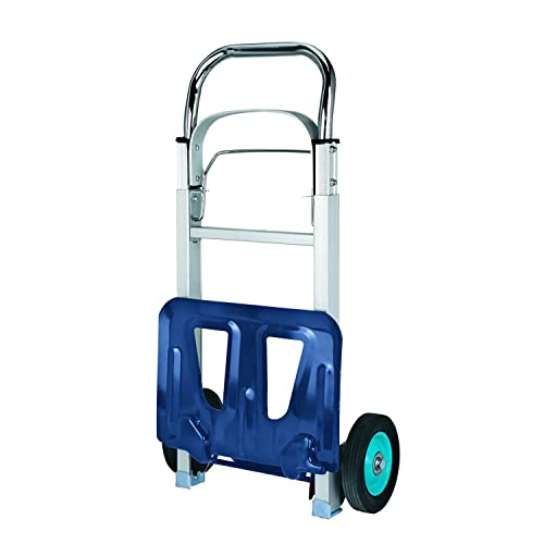 Einhell BT-HT 90 Folding Sack Truck - 90 kg Capacity Aluminium Framed Folding Trolley On Wheels - Folding Hand Truck With Extendable Handle, Multicolor
