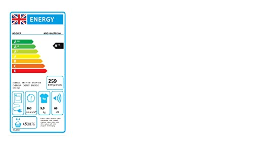 Hoover H-DRY 500 Heat Pump Tumble Dryer, 9 Kg, Class A++, Wi-Fi + Bluetooth, Four Drying Levels, Eco-Power Inverter Motor, Advanced Care, White, 59.6x60.4x85 cm - NDE H9A2TCE-80