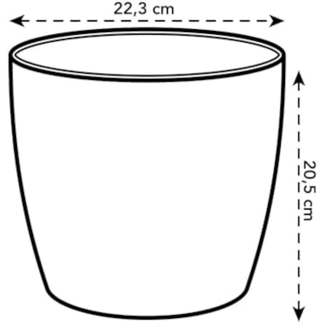 elho Brussels Round 22 - Flower Pot for Indoor - 100% Recycled Plastic - Ø 22.3 x H 20.6 cm - White/White
