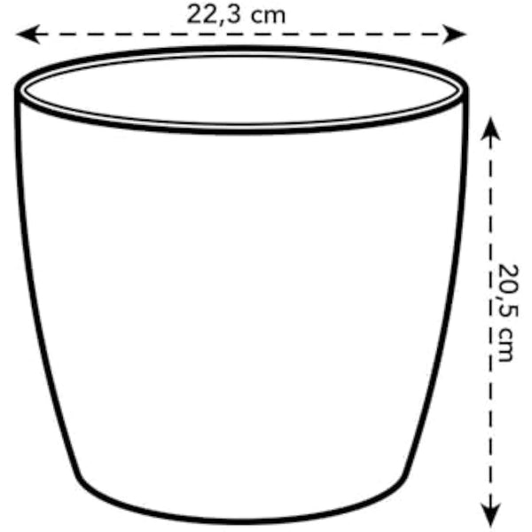 elho Brussels Round 22 - Flower Pot for Indoor - 100% Recycled Plastic - Ø 22.3 x H 20.6 cm - White/White
