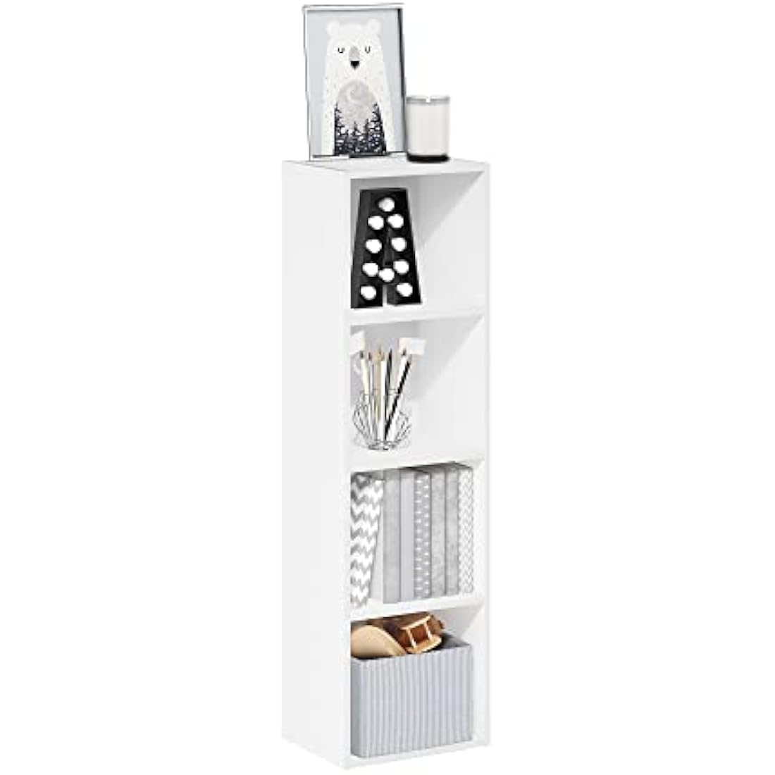Furinno Pasir 4-Tier Open Shelf Bookcase, White