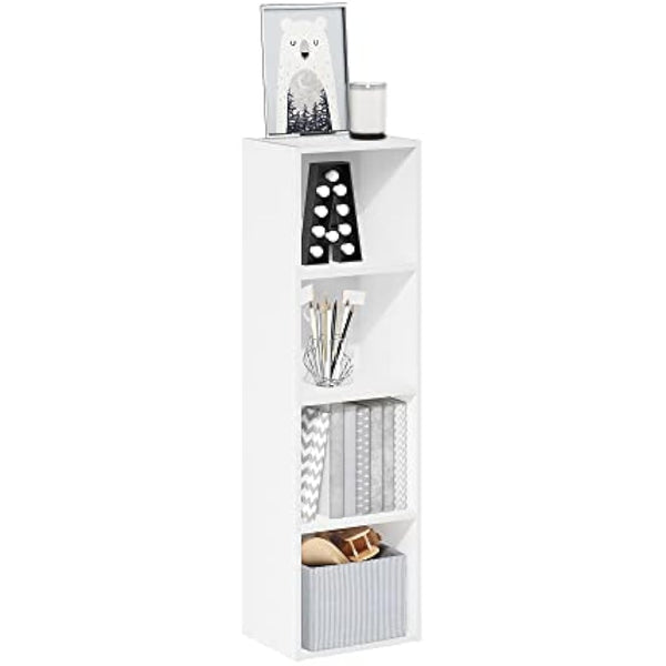 Furinno Pasir 4-Tier Open Shelf Bookcase, White