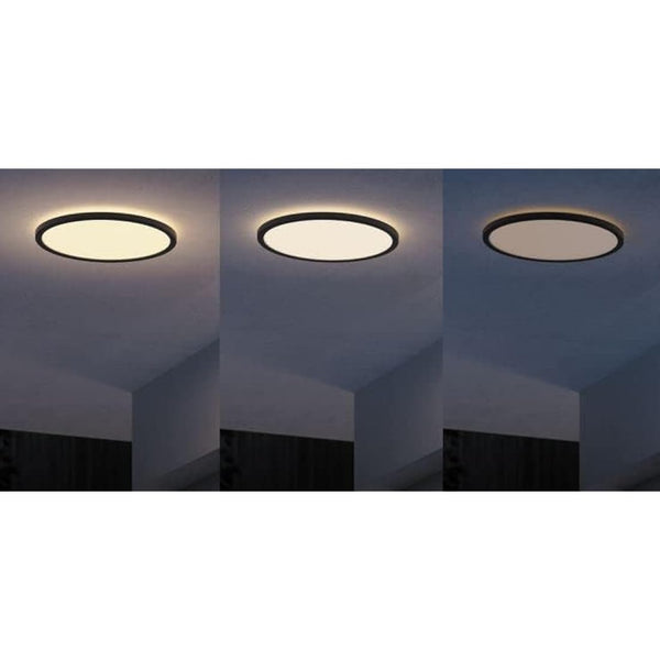 Philips LED Superslim Outdoor Ceiling Light 15W [Warm White - Black] Water Resistant IP54, for Garden, Patio and Terrace Lighting.