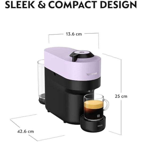 Nespresso Krups Vertuo pop coffee pod machine, Lilac