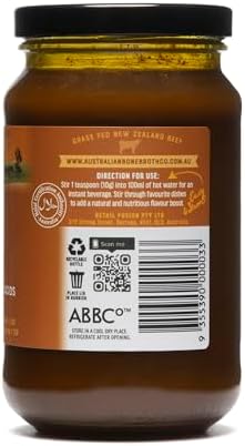 ABBCo Turmeric Beef Bone Broth Concentrate with Ginger, Black Pepper – Healthy Digestive Beverage Boosting Bone and Joint Health - Halal Collagen Protein Enriched